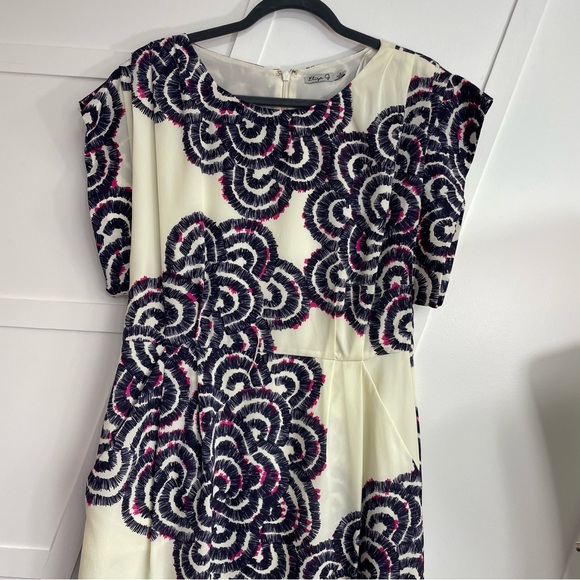 Eliza J Cream and Black Floral Dress